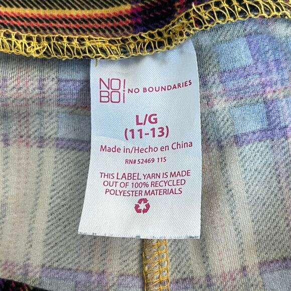 No Boundaries Black Gold Plaid Flared T-Shirt Legging Pants Junior Large 11/13 - Picture 3 of 13